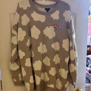 Torrid Beige and White Cloud Sweater sz 2
